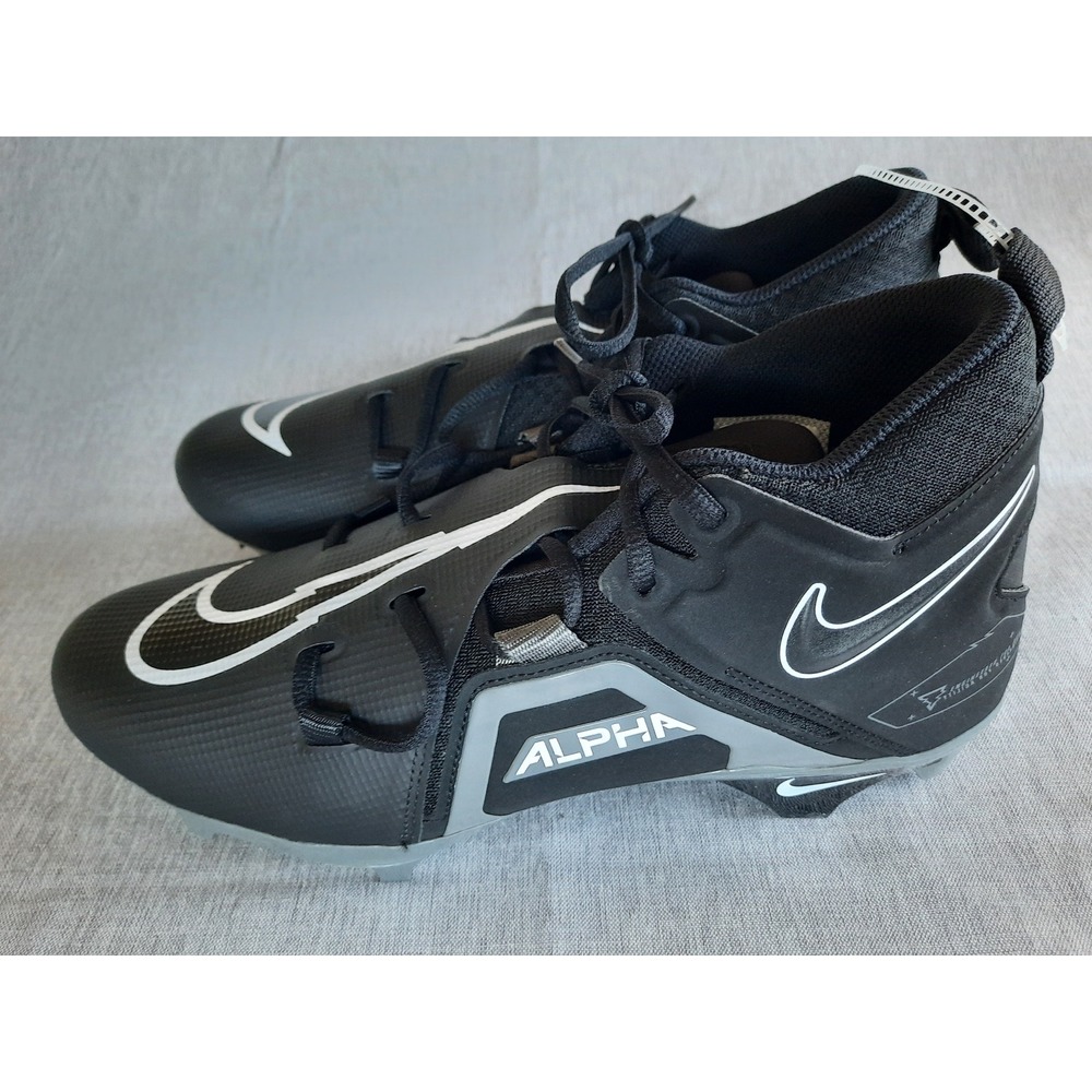 Nike Men US 10.5 Alpha Menace Pro 3 Football Cleats DM1788-001 MidTop Black/Gray
